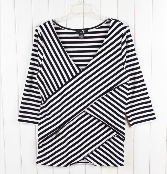 Striped sleeve shirts for women